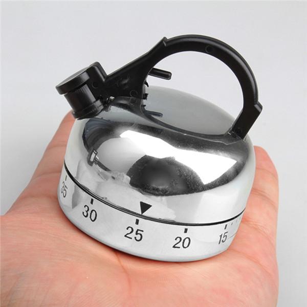 60-Minute Mechanical Teapot Shaped Timer Alarm Counting for Cooking