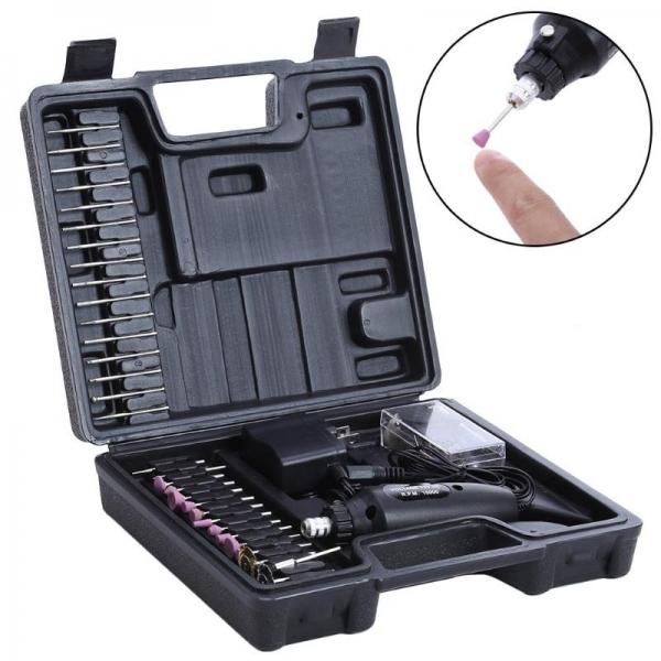 60Pcs Electric Polishing Grinder Rotary Tool Kit 12V Power Drill Machine & Accessories