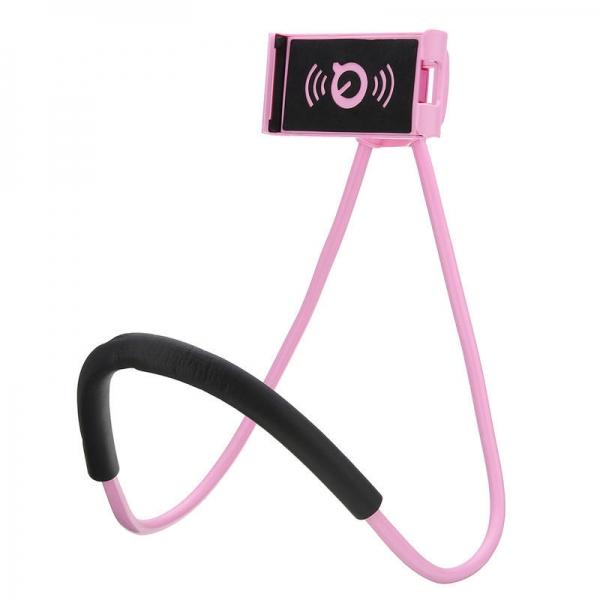 60cm Flexible Neck Lazy Hanging Stand Holder Bracket Phone Stand Mount for iPhone Samsung - Pink