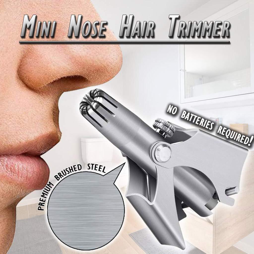 Nose Trimmer for Men Stainless Steel Manual Trimmer for Nose Vibrissa Razor Shaver Washable Portable Nose Ear Hair Trimmer