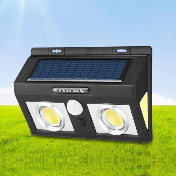62 COB LED Solar Power 3 Sides 270¡ã Wide Lighting Angle Waterproof Motion Sensor Outdoor Garden Wall Light