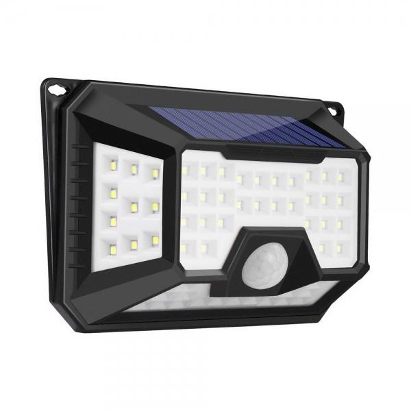 66 LED 4 Sides 270° Wide Angle 3 Modes Outdoor Waterproof Solar PIR Motion Sensor Security Wall Light for Garden Yard Driveway Pathway Porch Garage