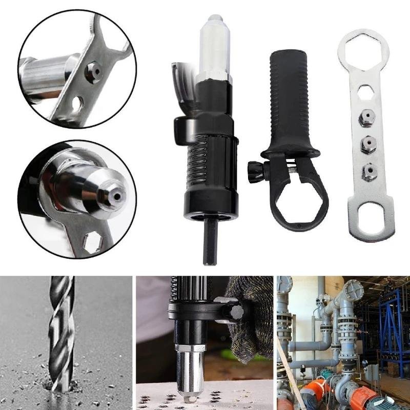 Alloy Rivet Gun Drill Adapter with handle Set