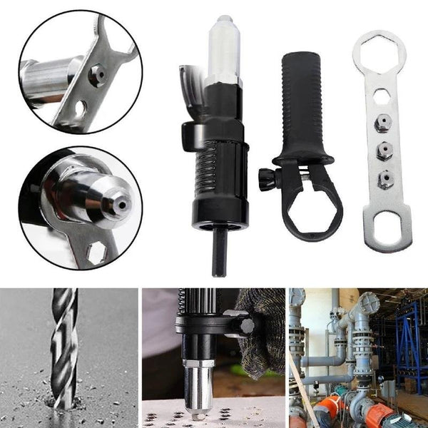 Alloy Rivet Gun Drill Adapter with handle Set