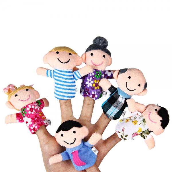 6pcs Family Educational Cute Plush Finger Puppets Toys