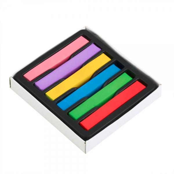 6pcs/Set Non-toxic Hair Chalks Temporary Colors Hair Chalk Dye Soft Hair Pastels Kit