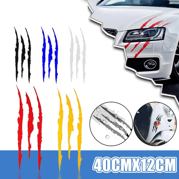 2PCS Auto Car Sticker Reflective Claw Scratch Stripe Marks Headlight Decal Car Stickers