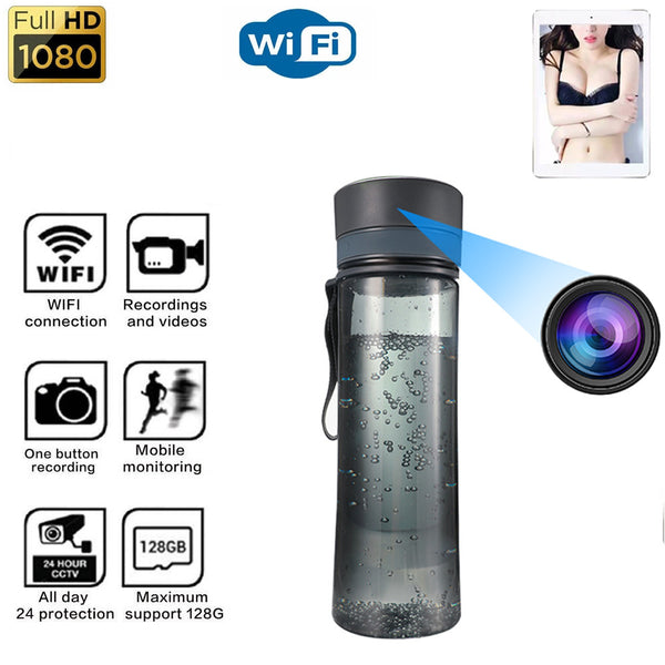750ml Portable Water Bottle Pinhole Mini Camera Office Water Cup Surveillance Camera Video&Audio Recorder Wifi Remote Monitoring