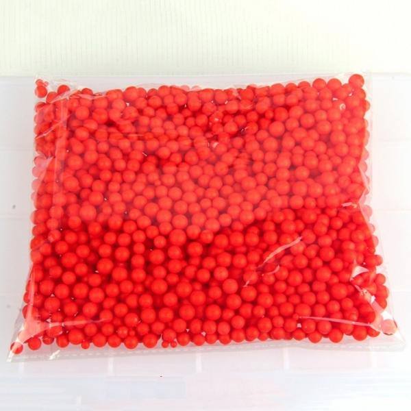 7-9mm Styrofoam Poly Acrylic DIY Slime Foam Balls Bead Balls Red