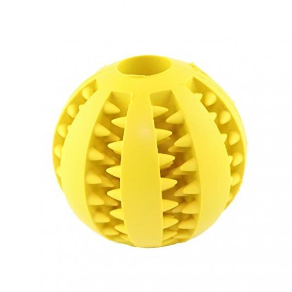 7CM Interactive IQ Treat Ball Rubber Dog Balls Toys with Bite Resistant Soft Rubber Dog Balls - Yellow