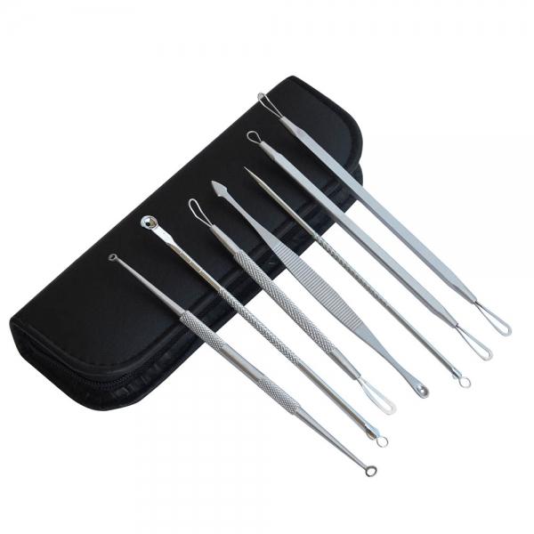 7Pcs Stainless Steel Blackhead Extractor Whitehead Acne Pimple Remover Tool Set Kit Facial Care
