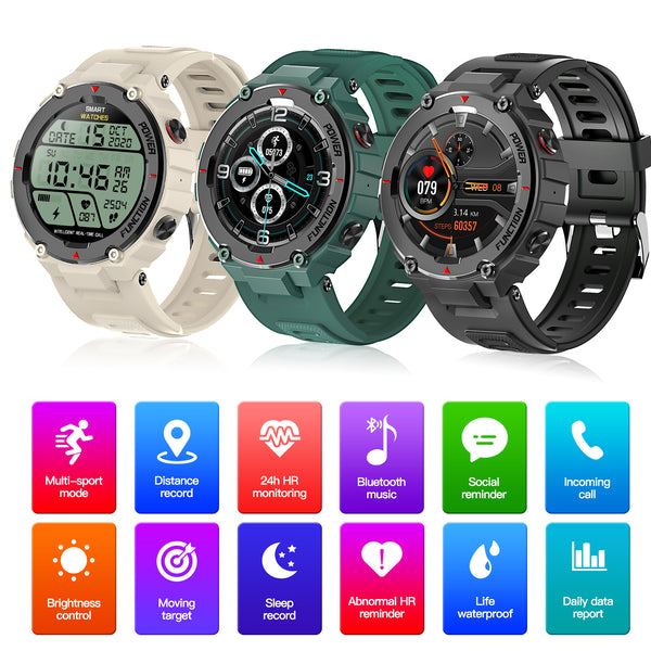 New F26 Sports Watch BP HR Monitoring Durable Bluetooth outdoor Smart Watch Ip68 Waterproof Tracker Fashion SmartWatch For Men watch