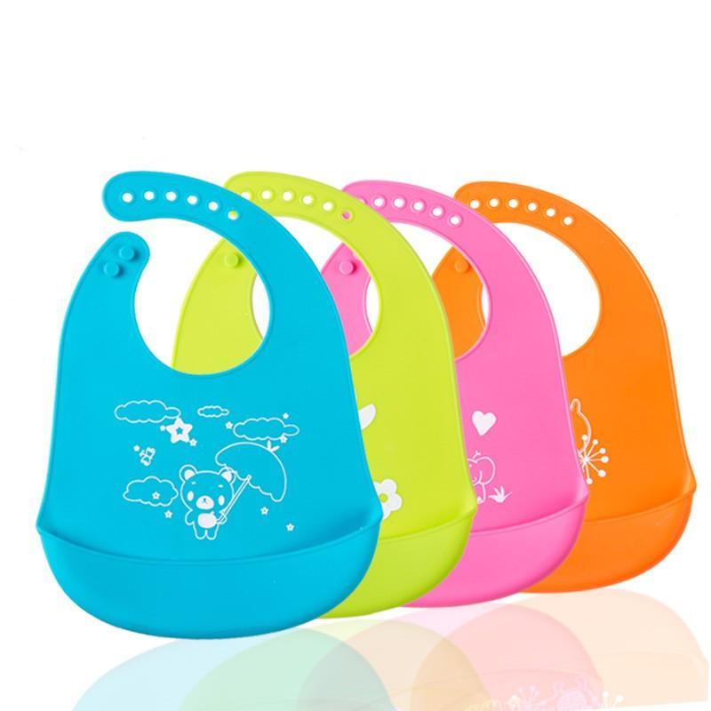 New Fashion Lovely pattern Baby Kids Children Meals Silicone Bib