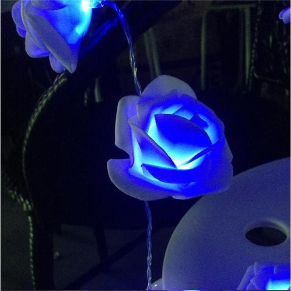 20 LED Roses  String Light 8 Color Night Light - Blue