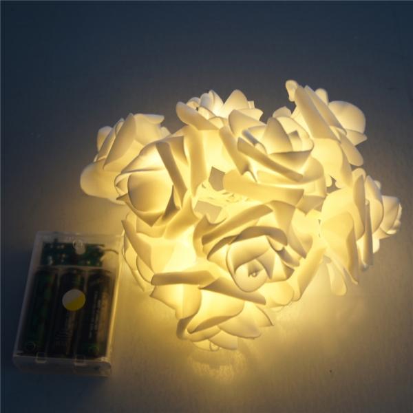20 LED Roses  String Light 8 Color Night Light - Warm White