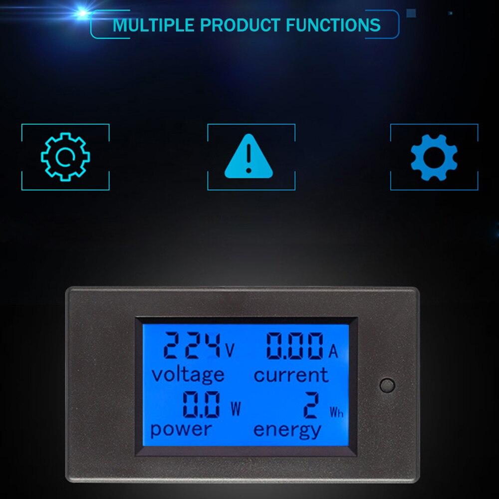 80-260V AC Ammeter Voltmeter Tester Detector Voltage Current Power  Meter Electric Instrument  Digital Display Multifunctional