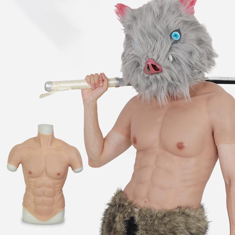 Cosplay Male Suit Fake Belly Muscle Men's Chest Crossdresser Macho Realistic Silicone Artificial Simulation Muscle
