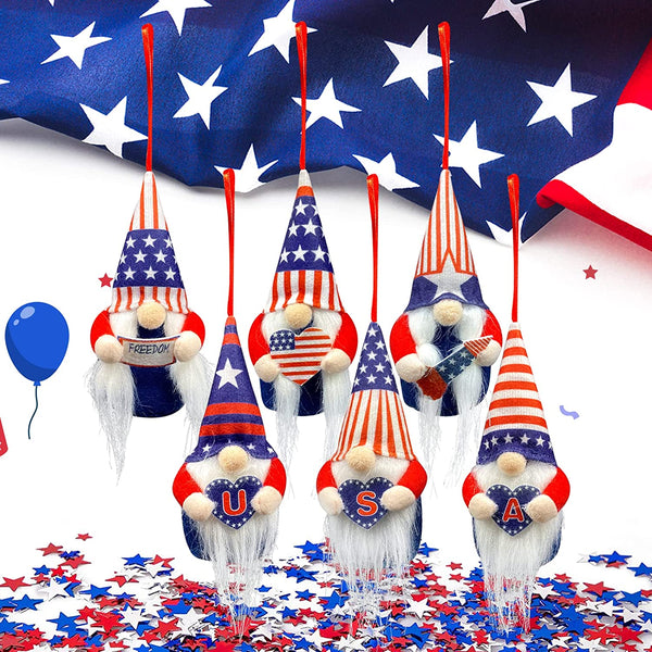 4th of July/Fourth of July/Patriotic Cowboy Gnomes,4th of July/Fourth of July/ Patriotic Decorations for Famerhouse Rustic Golf Cart Home Office Tiered Tray Decor,Clearance Household Items