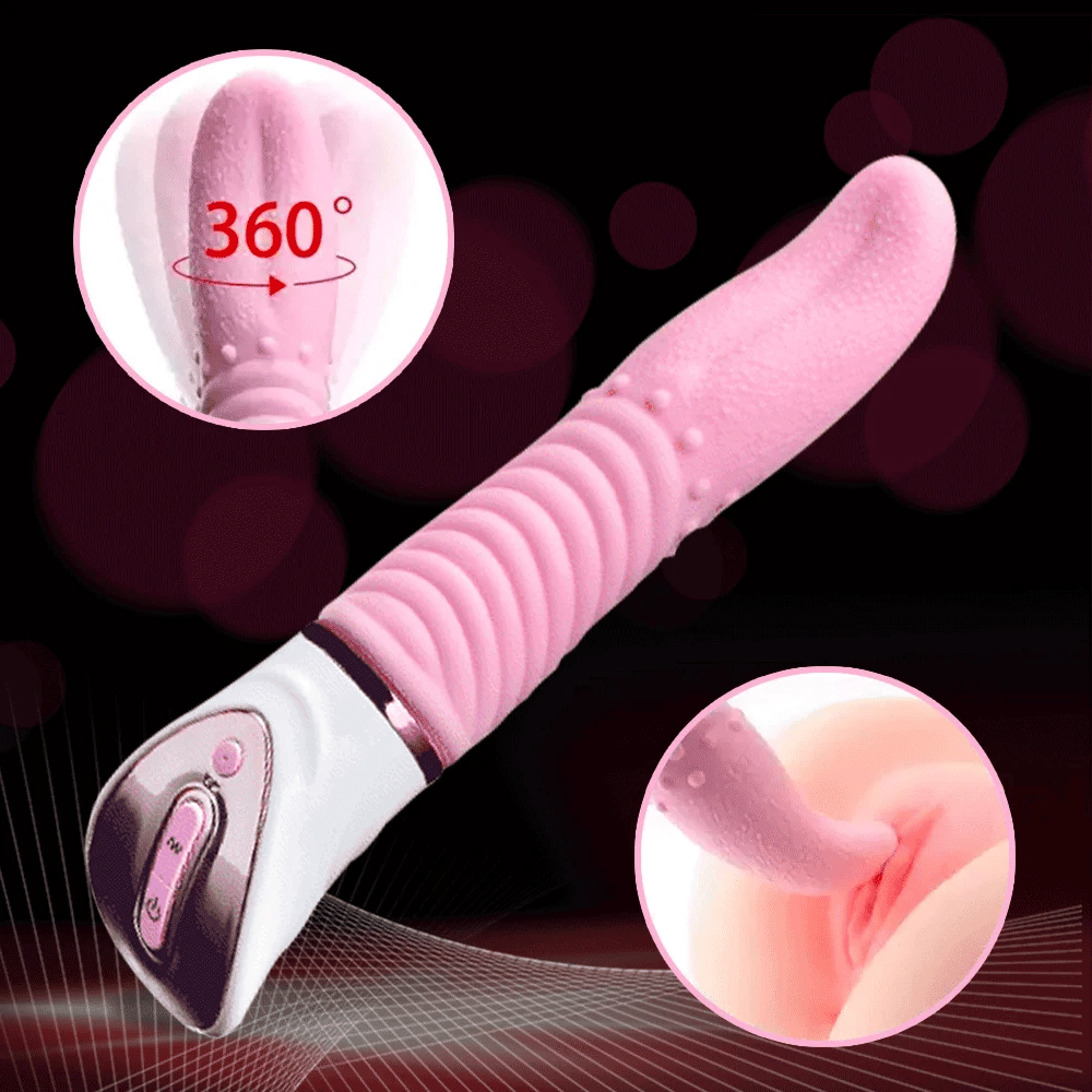 Tongue Licking Vibrator Clitoral Stimulation Female Massager Heating G-Spot Stimulator ,Pink