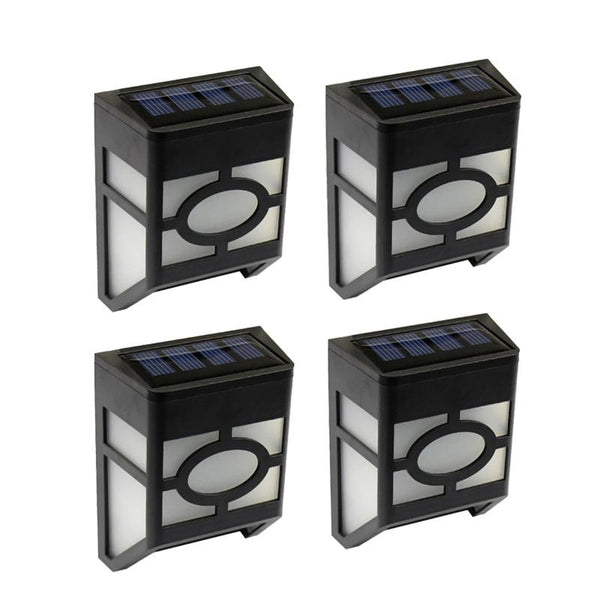 4pcs Outdoor Solar Power LED Lights Garden Path Fence Lamp - White Light