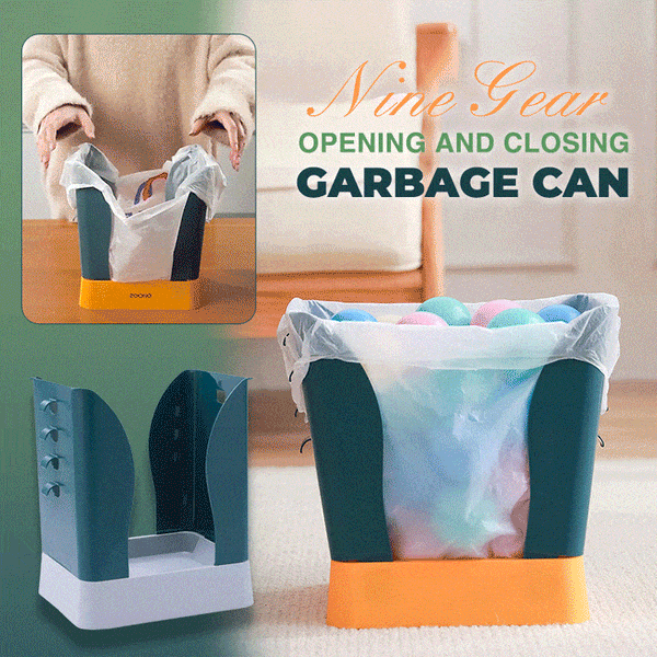 Nine-speed opening and closing trash can outdoor foldable portable extension trash can
