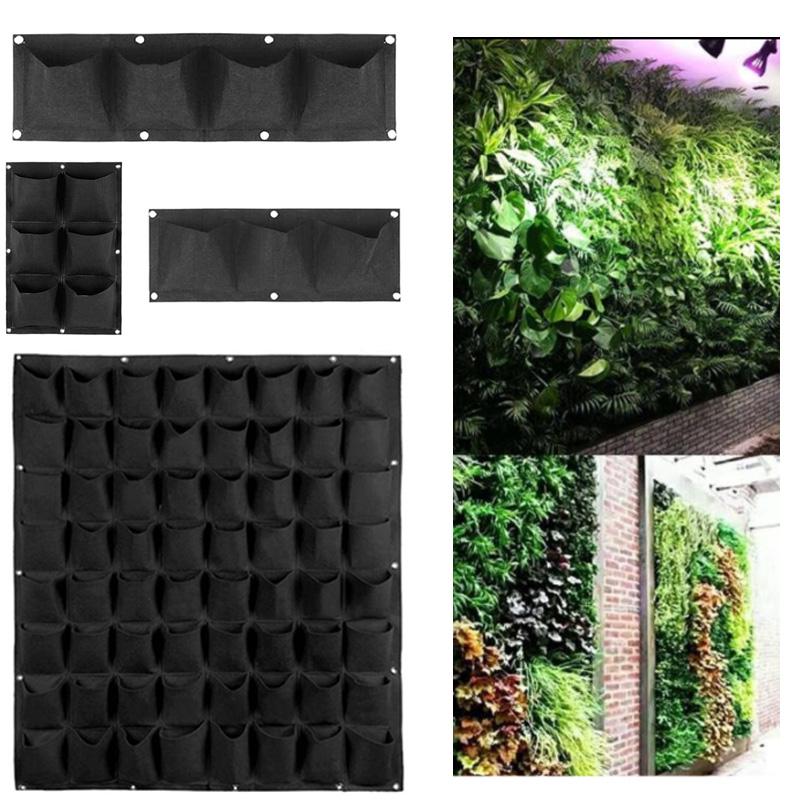 Vertical garden plant Grow wall bags planter flower fabric pot indoor Hanging black tools home fabric Planting
