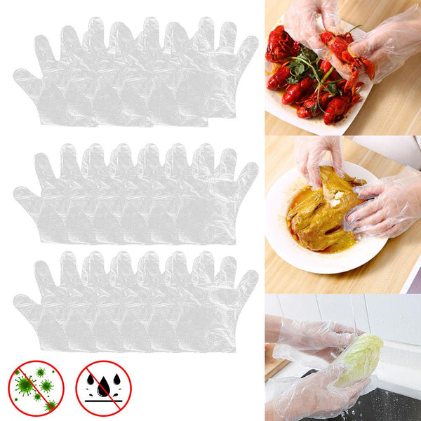 100PCS/Set Food Plastic Gloves Disposable Gloves for Restaurant Kitchen BBQ Eco-friendly Food Gloves Fruit Vegetable Gloves