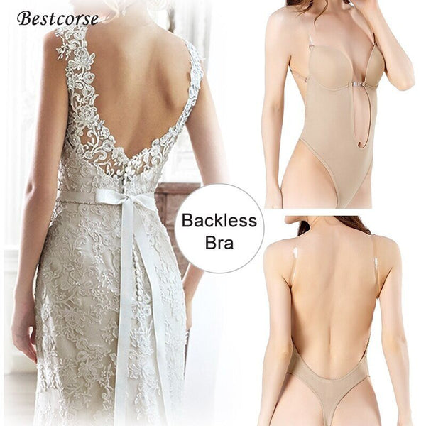 Wedding Dress Shapewear Underwear Invisible Shoulder Straps Breastless Backless Evening Dress Backless Body Shaper