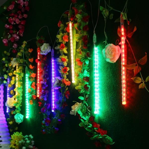8pcs 30CM LED Waterproof Meteor Shower Light Tube EU Plug - Multicolor