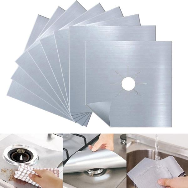 8pcs Reusable Stove Burner Covers, Anti-Dust/Oil Washable Gas Range Protectors