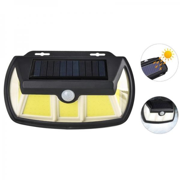 90 COB LED Solar Power 3 Sides 270° Illumination 3 Modes Human Induction Waterproof Outdoor Garden Wall Light