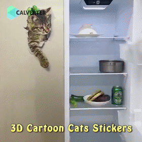 Detachable 3D Cartoon Animal Cat Wall Stickers