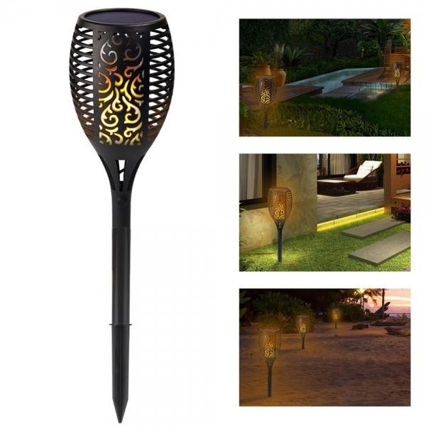 96 LED Solar Torch Light Flickering Lighting Dancing Flame Garden Lamp
