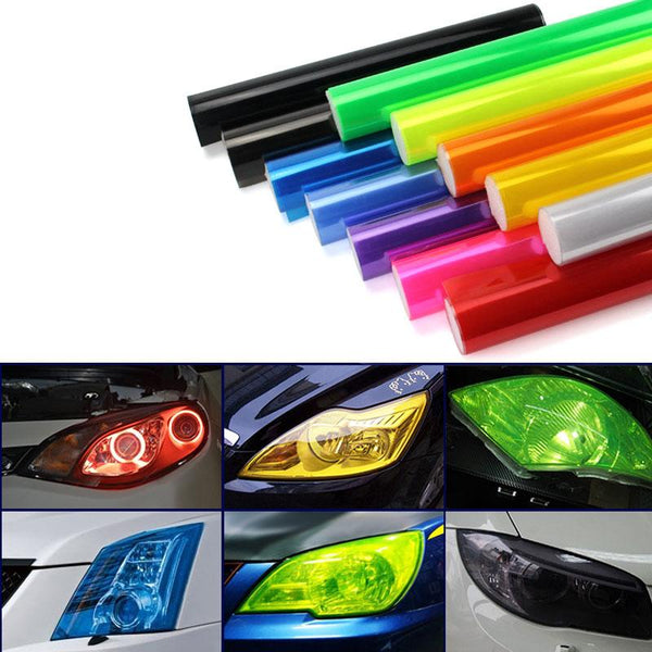 30cmx1m 12 inchx40 inch Auto Car Light Headlight Taillight Tint Vinyl Film Sticker Easy Stick Motorcycle Whole Car Decoration 13 Colors