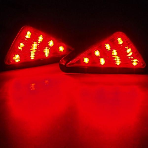 9-LED Red Light Motorcycle Triangle Light Turn Signal Light Indicator Transparent