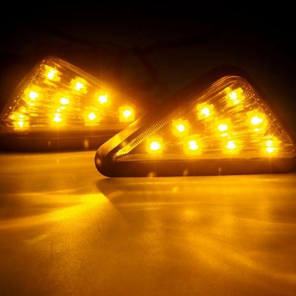 9-LED Yellow Light Motorcycle Triangle Light Turn Signal Light Indicator Transparent - stringsmall