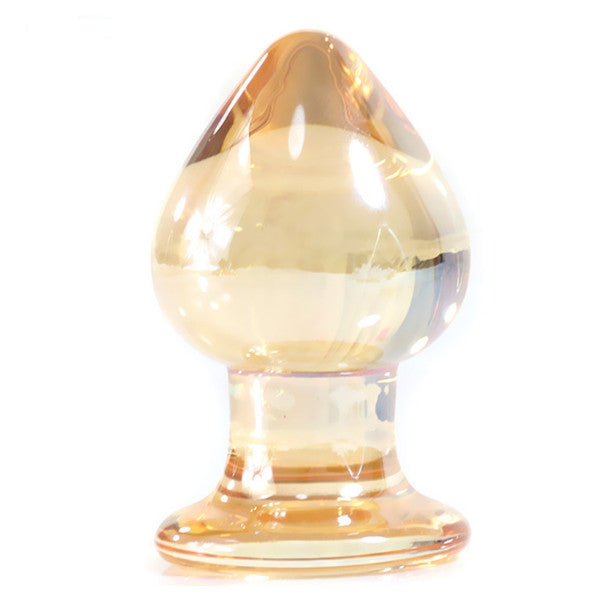 New Golden Big Anal Plug Glass Dildo Sex Toys