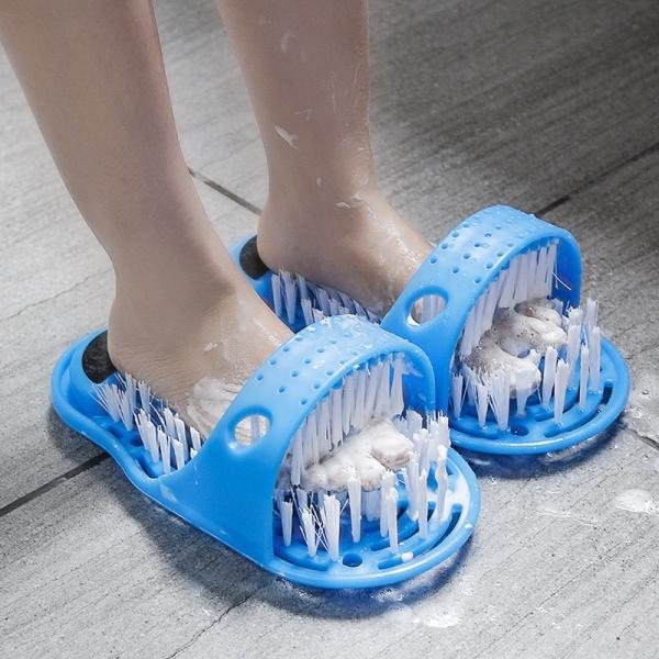 A Pair of Simple Magic Feet Cleaner Shower Foot Scrubber Massager Exfoliating Easy Cleaning Brush with Non-Slip Suction Cup