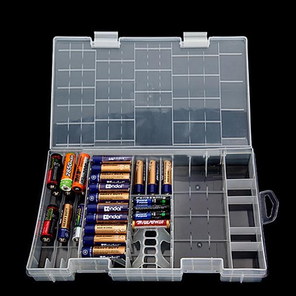 AAA AA C D 9V Battery Holder Hard Plastic Case Storage Box Transparent