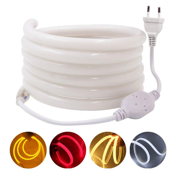 AC 220V LED Neon Strip 360 Degree Round Neon Sign SMD2835 120Leds/m Fish tank Outdoor Waterproof Neon Rope Lights Red/Green/Blue/Pink