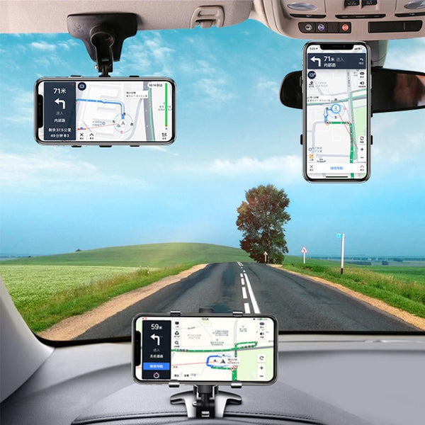 Dashboard Car Phone Holder 360 Degree Mobile phone Stands Rearview Mirror Sun Visor In Car GPS Navigation Bracket