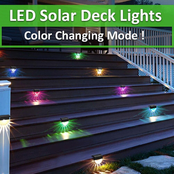Acrylic RGB Colorful Corridor Stair Light Warm White LED Shell Solar Wall Lamp Solar Power Garden Courtyard Step Fence Wall Lamp
