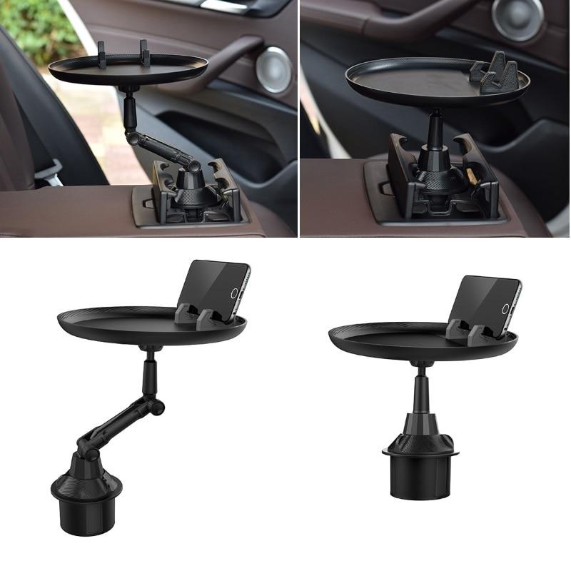 Adjustable Car Cup Holder Phone Holder Coffee Bottle Organizer Accessories Food Tray Automobiles Table for Burger Fries