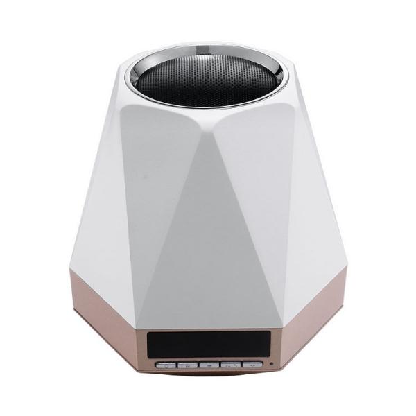 Alarm Clock FM Radio Portable TF Card Music Player Hands Free Calling Colorful Lighting Wireless Bluetooth Speaker Champagne Gold