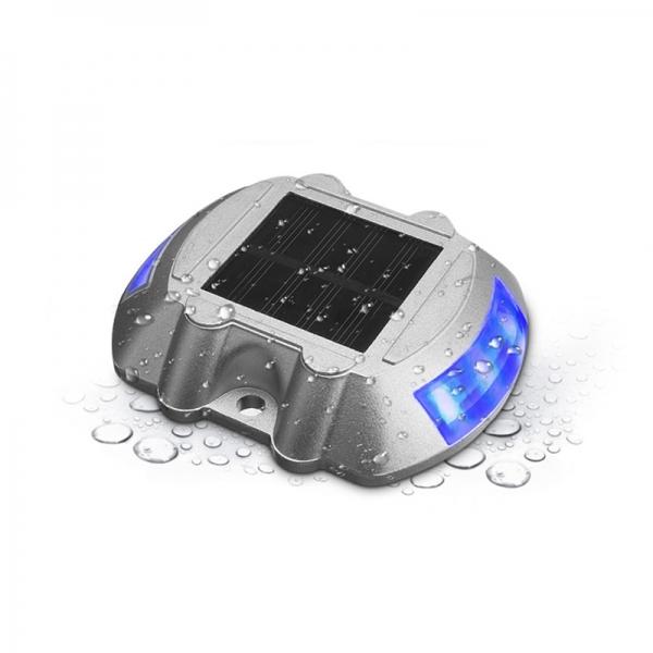 Solar Power LED Path Lamp Deck Stud Garden Road Dock Yard Light Blue