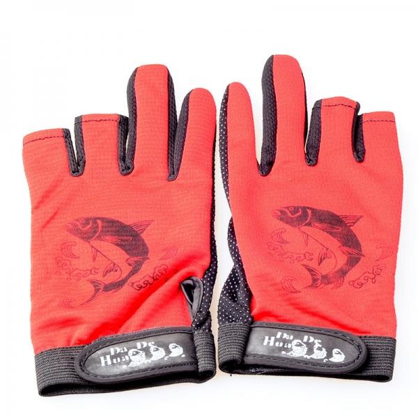Anti-slip Waterproof Fishing Gloves Night Fishing Special Gloves Red