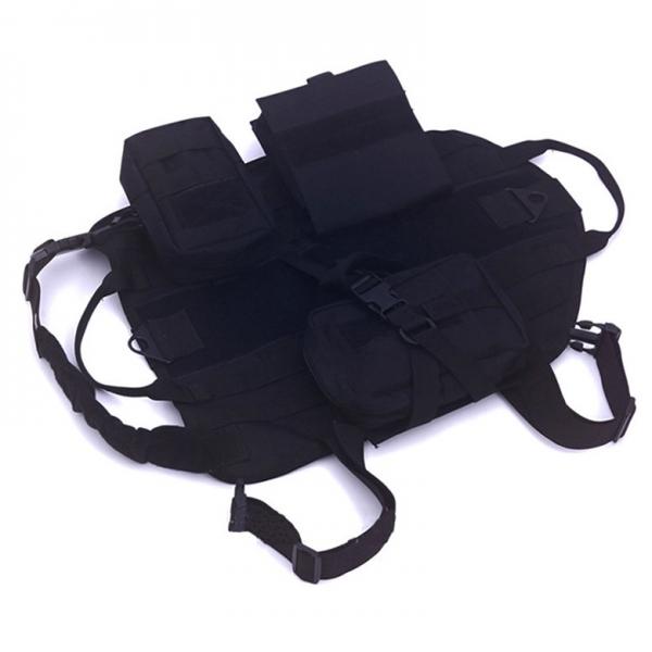 Hunting Dog Army Tactical Training Vest With Three Bags - Black L