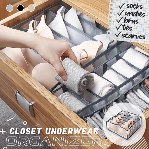 Dormitory closet organizer for socks home separated storage box 7 grids bra organizer foldable drawer organizer