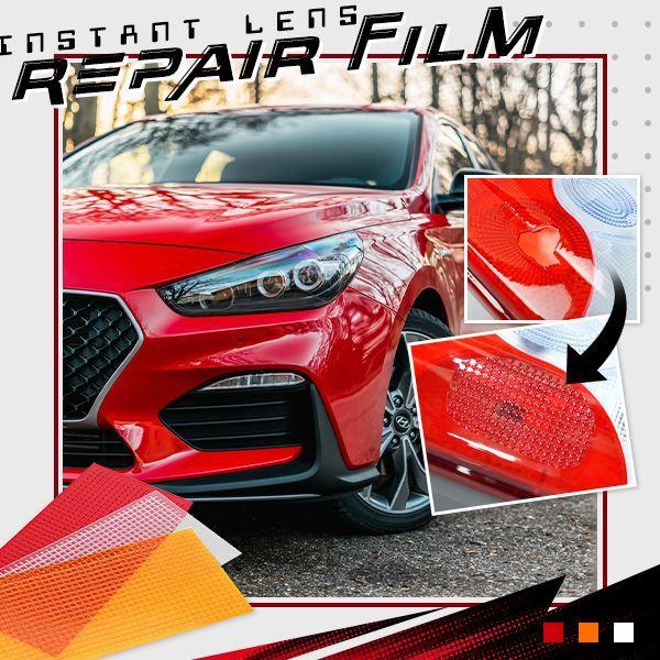 Car Auto Lens Repair Kit DIY Grid Pattern Car Headlights Taillight Repair Tool Set Car Lights Crack Repair Film Polish Red Amber
