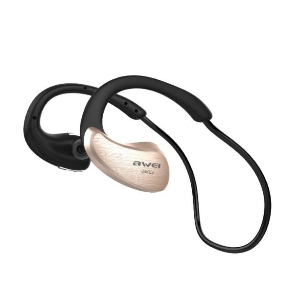 Awei A885BL IPX4 Waterproof Sports Wireless Bluetooth Headphones Earphones with NFC Golden